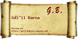 Gáll Barna névjegykártya